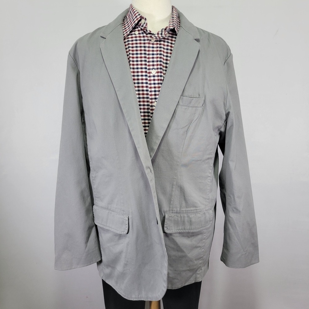 GAP men's Blazer Jacket Gray Two Button Cotton Twill Size XXL